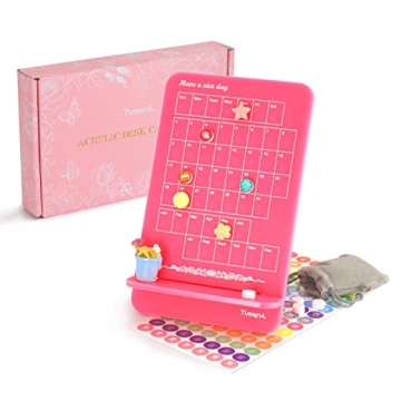 Yuseful Acrylic Desk Calendar - Perpetual Planner Calendar with DIY Event Magnets - Unique Gifts for...