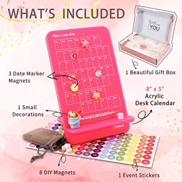 Yuseful Acrylic Desk Calendar - Stylish Perpetual Planner