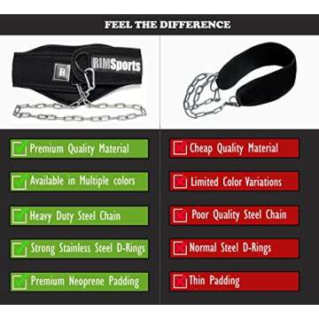 Dip Belt with Chain for Weightlifting - Multifunctional Support