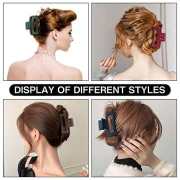 RANYE 5PCS Big Claw Clips Non-Slip Hair Jaw Clips Matte design hair accessories for women large Hair Barrette Clamps Ponytail Holder (5 colors)