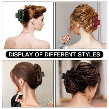 RANYE 5PCS Big Claw Clips Non-Slip Hair Jaw Clips Matte design hair accessories for women large Hair Barrette Clamps Ponytail Holder (5 colors)