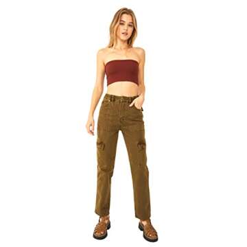 Free People Amelia Bandeau Bra for Women - Rayon-Spandex Blend Construction - Fine Ribbing - Stretch Fit Clove MD-LG (US Women's 8-14) One Size