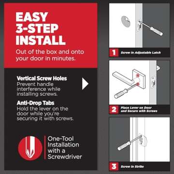 Kwikset Halifax Interior Passage Door Handle, Lever For Closet and Hallway Doors, Reversible Non-Locking Handle Lever, Matte Black, with Microban Protection, Square Rose