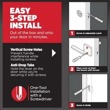 Kwikset Halifax Interior Passage Door Handle, Lever For Closet and Hallway Doors, Reversible Non-Locking Handle Lever, Matte Black, with Microban Protection, Square Rose