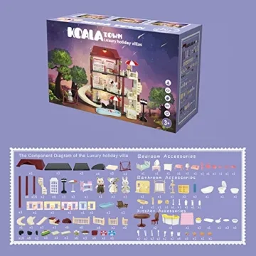 Mitcien Dollhouse Kit Playset with Characters and Lights