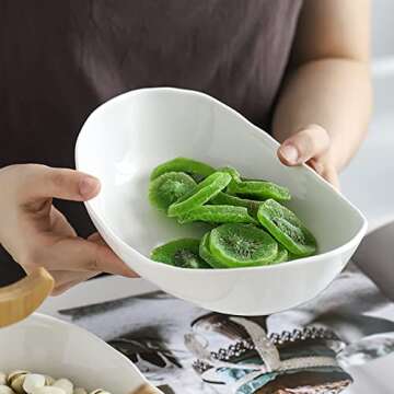 HOMKULA Fruit Bowl for Kitchen Counter - 3 Tier Ceramic Serving Bowls with Metal Stand, Tiered Fruit Basket for Fruit Vegetable Storage, Snack, Nuts, Cake, Dessert, Small & Cute (Gold)