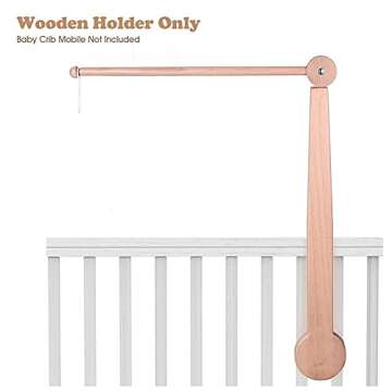 Crib Mobile, Baby Mobile for Crib, Mobile Holder for Crib, Crib Mobile Arm Baby Mobiles, Mobile Arm for Crib, 19-37 Inch Adjustable, 100% Beech Wooden, Sleek Scandinavian Design