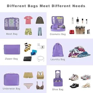 BAGAIL 8 Set Packing Cubes for Easy Travel Organization