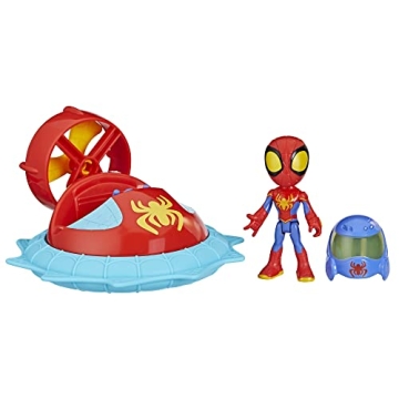 Marvel Spidey and His Amazing Friends Web-Spinners Spidey with Hover Spinner Toy Car Set