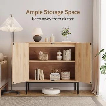 Yechen Rattan Sideboard Cabinet Modern Bohemian Storage