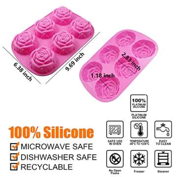 Rose Silicone Cake Tray Molds for Baking and Soaps