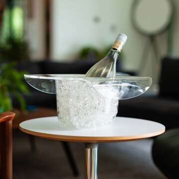 Huang Acrylic Large Clear Cowboy Hat | Perfect for Home Decor, Chips and Dip, Ice Bucket/Cooler, Fruit Bowl, Flower Vase, & More | Durable Construction, Easy to Clean