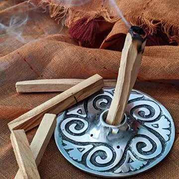 Blessed Ember Metal Palo Santo Holder and Incense Burner with 1 Palo Santo Stick and 2 Rolled Palo Santo Incense Sticks