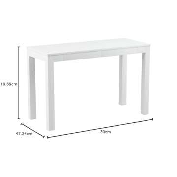 Ameriwood Home Large Parsons 2-Drawer Computer Desk, White