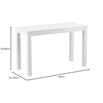 Ameriwood Home Large Parsons 2-Drawer Computer Desk, White