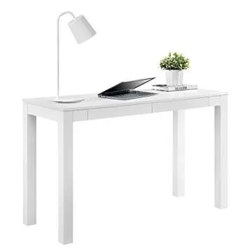 Ameriwood Home Large Parsons 2-Drawer Computer Desk, White