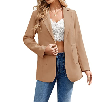 Cnkwei Womens Casual Blazers Open Front Office Jacket