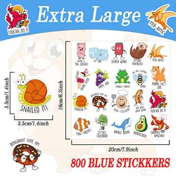 800PCS Adorable Punny Rewards Stickers for Kids and Teachers