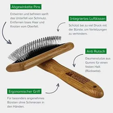 Alcott Bamboo Groom Slicker Brush for Pet Grooming