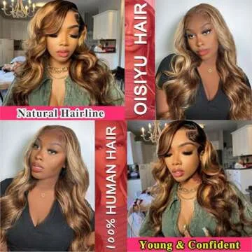 Oisiyu Ombre Honey Blonde Lace Front Wig - 180% Density