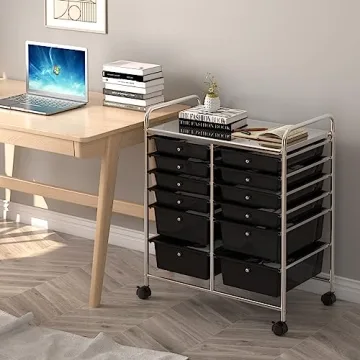 Giantex Rolling Storage Cart with 12 Drawers for Easy Organization