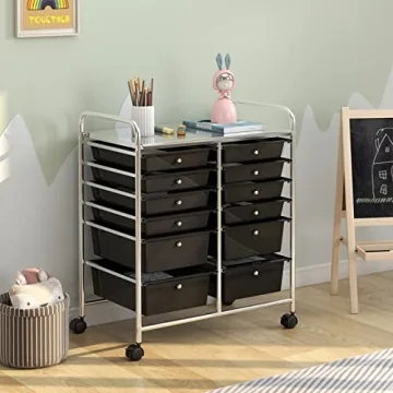 Giantex Rolling Storage Cart with 12 Drawers for Easy Organization