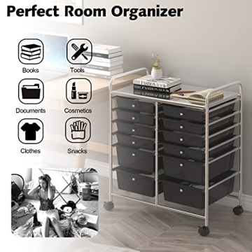 Giantex Rolling Storage Cart with 12 Drawers for Easy Organization