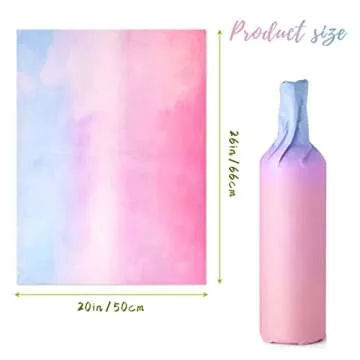 HolyMaji 50 Sheets Pink Purple Blue Gradient Tissue Paper Bulk 20 x 26 Pastel Rainbow Tissue Paper S...