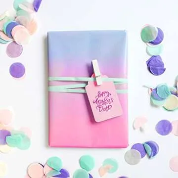 HolyMaji 50 Sheets Pink Purple Blue Gradient Tissue Paper Bulk 20 x 26 Pastel Rainbow Tissue Paper Sheets for Christmas Birthday Baby Showers Wedding Thanksgiving Gift Wrapping DIY Crafts Arts