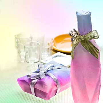 HolyMaji 50 Sheets Pink Purple Blue Gradient Tissue Paper Bulk 20 x 26 Pastel Rainbow Tissue Paper Sheets for Christmas Birthday Baby Showers Wedding Thanksgiving Gift Wrapping DIY Crafts Arts