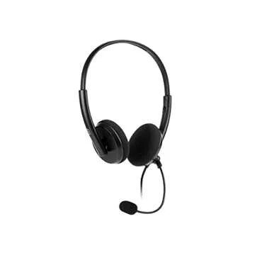 Monoprice WFH 3.5mm + USB Wired Back to Basics Web Meeting Headset - Lightweight, with Adjustable Mic and USB Inline Controller, for Virtual Meetings - Workstream Collection