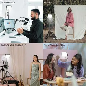 Photography Video Lighting Kit, LED Studio Streaming Lights W/70 Beads & Color Filter for Camera Photo Desktop Computer Conference Game Stream YouTube TikTok Portrait Shooting Pack of 2