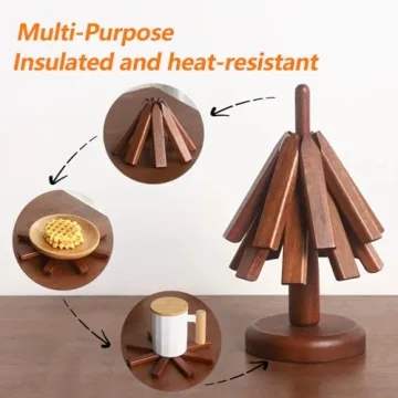 Wooden Tree Coasters, Tree Coasters Set of 4, Wood Tree Coasters, Coaster Tree, Wooden Tree Trivet Set, Tree Trivet, Trivet Tree, Wooden Trivets for Hot Dishes, Wooden Trivets Tree (Dark Color)