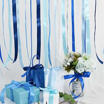 TONIFUL 5 Colors Satin Ribbon Rolls for Crafting and Gifts