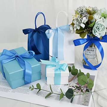 TONIFUL 5 Colors Satin Ribbon Rolls for Crafting and Gifts