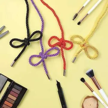 BAVIHOR Silk Rope Soft Rope, Skin Friendly Durable Long Rope, 32 Feet 8 mm Multipurpose Long Satin Braided Twisted Rope (3 Black)