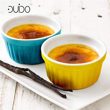 Vibrant Souffle Dish Ramekin Set with Spoons - 6-Pack