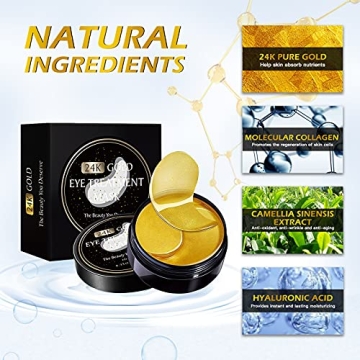 24K Gold Eye Masks for Puffiness and Dark Circles