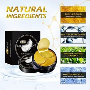 24K Gold Eye Masks for Puffiness and Dark Circles