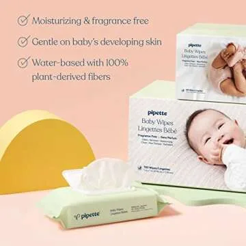 Pipette Baby Essentials Bundle (Fragrance Free) - Gender Neutral Baby Gift Set, Hypoallergenic, Petroleum & Fragrance Free, Natural Hydrating Plant-Derived Squalane, 5-Pieces