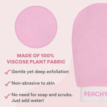 PEACHYGLO Deep Exfoliating Gloves for Smooth Skin