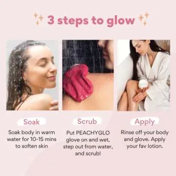 PEACHYGLO Deep Exfoliating Gloves for Smooth Skin