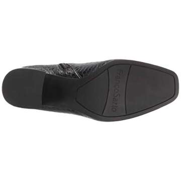 Franco Sarto Womens Tribute Knee High Heeled Boot Black Stretch Croco 8 M