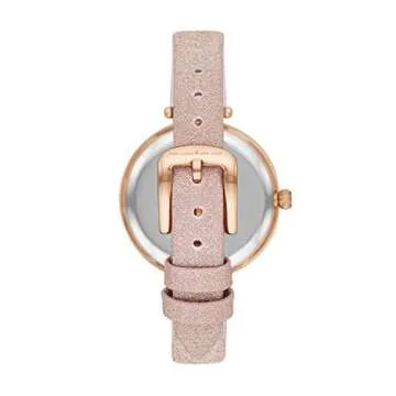 Kate Spade New York Women's Holland Quartz Metal and Leather Three-Hand Watch, Color: Rose Gold Glitter (Model: KSW9042)