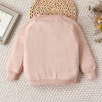 Lamgool Baby Girls Cardigan Sweater - Hand-Embroidered Toddler Coat