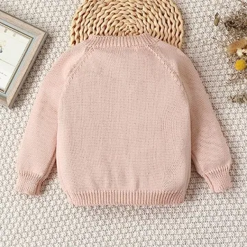 Lamgool Baby Girls Cardigan Sweater - Hand-Embroidered Toddler Coat
