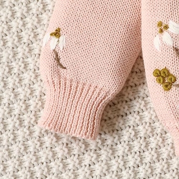 Lamgool Baby Girls Cardigan Sweater - Hand-Embroidered Toddler Coat