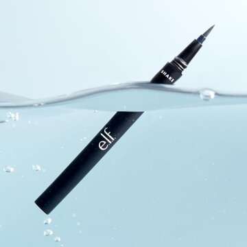 e.l.f. H2O Proof Eyeliner Pen, Felt Tip, Waterproof, Long-Lasting, High-Pigmented Liner For Bold Looks, Vegan & Cruelty-Free, Jet Black. 0.02 Fl Oz