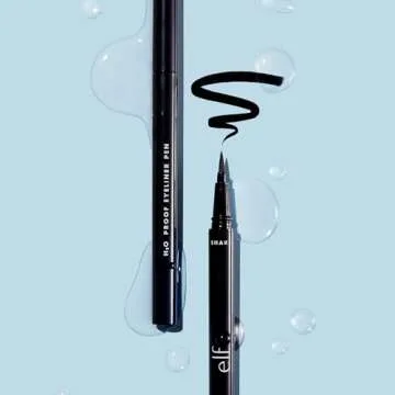 e.l.f. H2O Proof Eyeliner Pen, Felt Tip, Waterproof, Long-Lasting, High-Pigmented Liner For Bold Looks, Vegan & Cruelty-Free, Jet Black. 0.02 Fl Oz