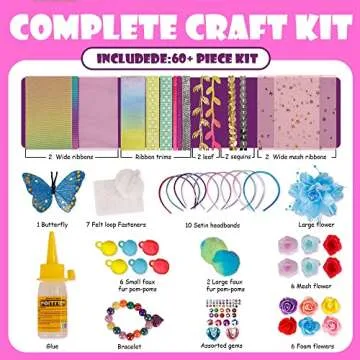 Headband Making Kit for Girls, Make Your Own Fashion Headbands, Arts & Crafts Gift for Ages 5 6 7 8 ...